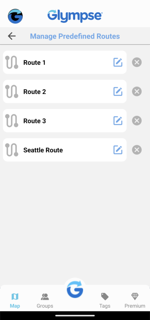 Manage your predefined route with Glympse Premium Tags